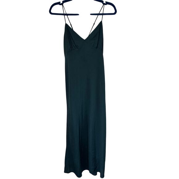 MADEWELL The Layton Midi Slip Dress Size 6 NEW Ancient Forest Green Drapey  NWT - Picture 2 of 11